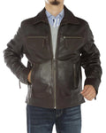 Brown Full Grain Cow Leather Coat L195250