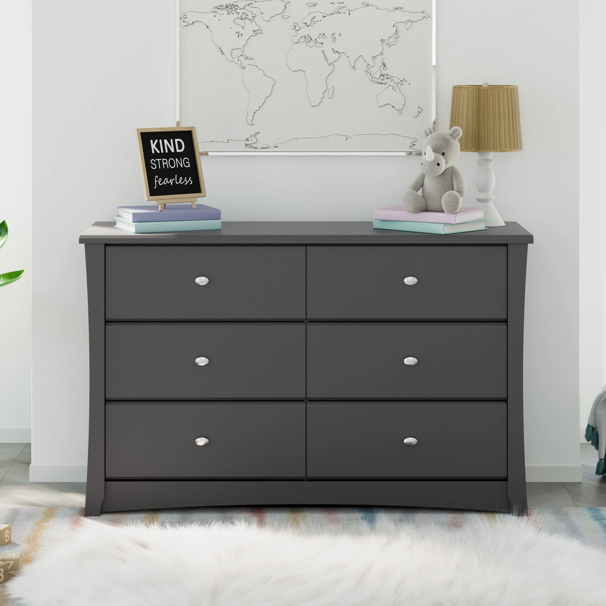 White 6 Drawer Double Dresser R506220