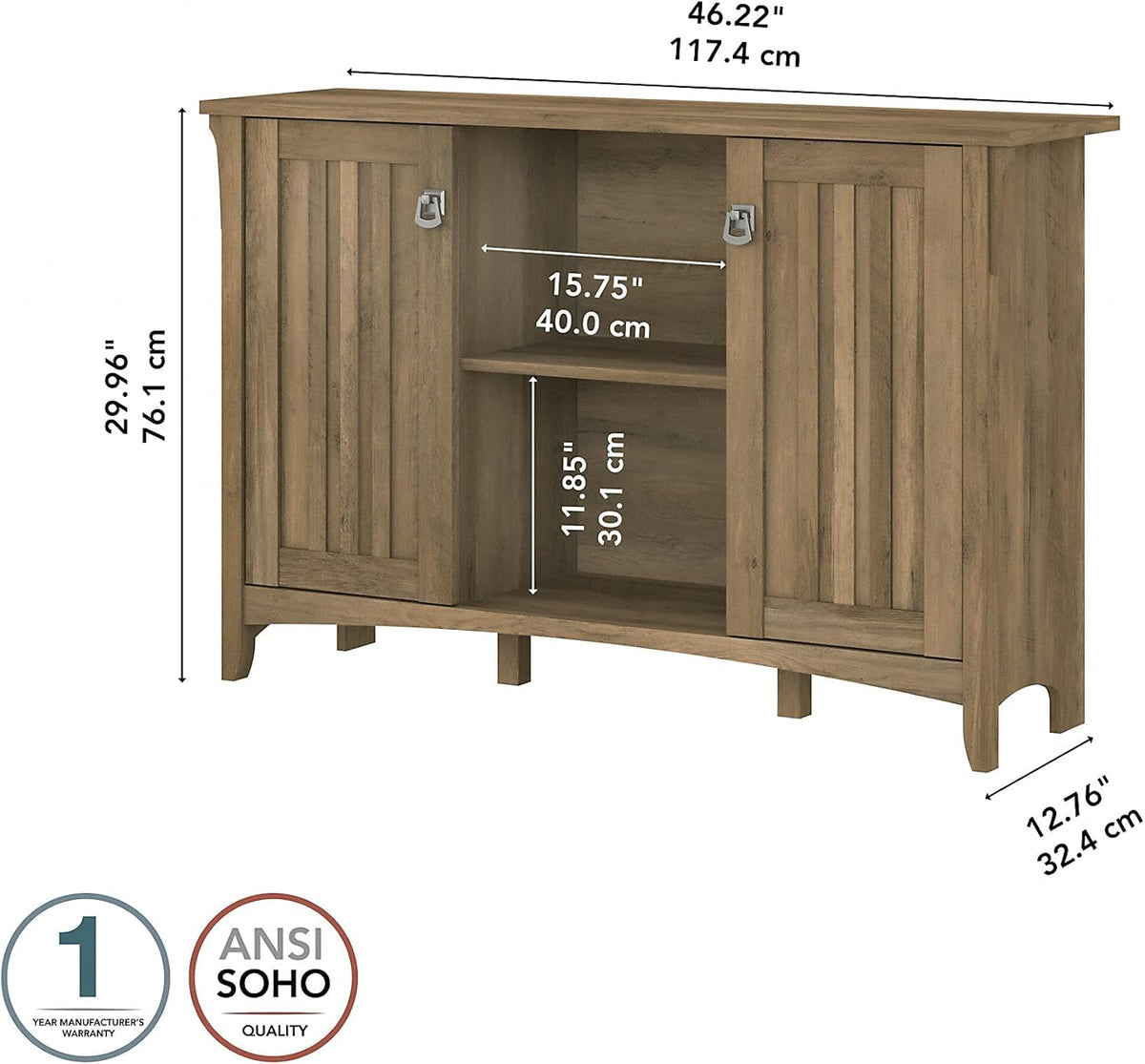 Reclaimed Pine Accent Storage Cabinet with Doors D495732