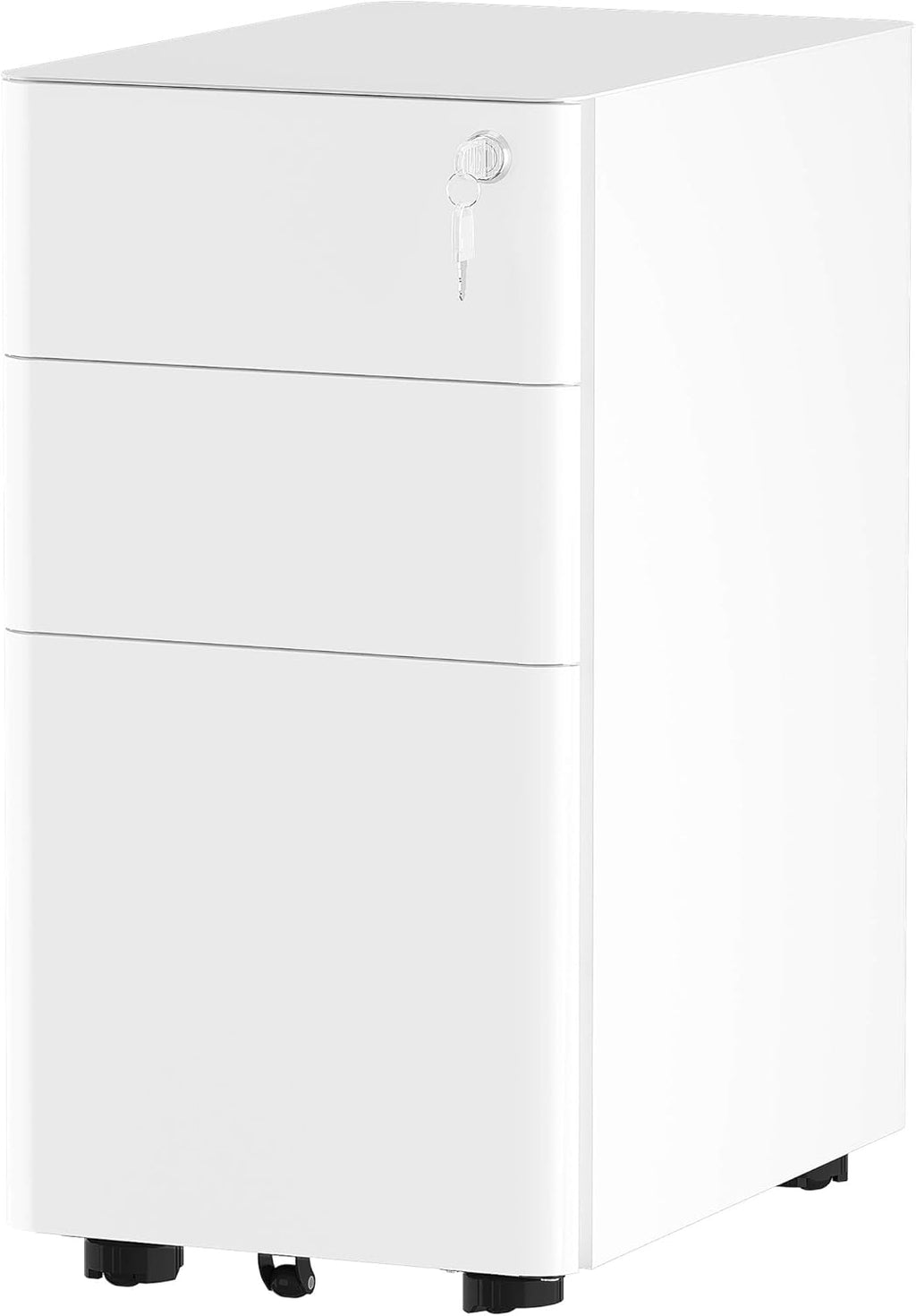 White 3-Drawer Metal Filing Cabinet W290237