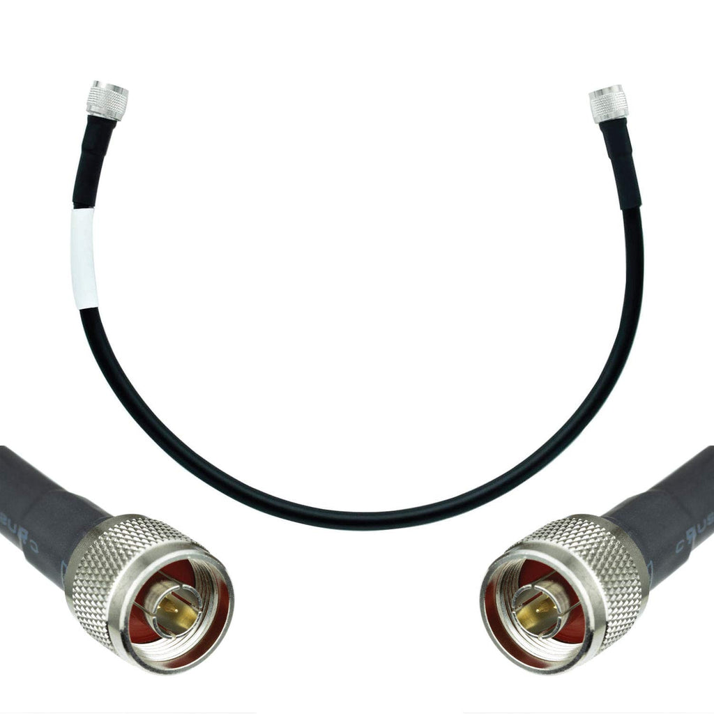 Heavy Duty Ultra Low Loss 50ohm Coaxial Cable 100ft N Male to N Male Black P606386