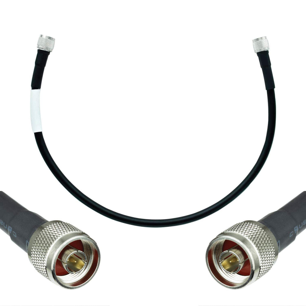 Heavy Duty Ultra Low Loss 50ohm Coaxial Cable 100ft N Male to N Male Black P606386