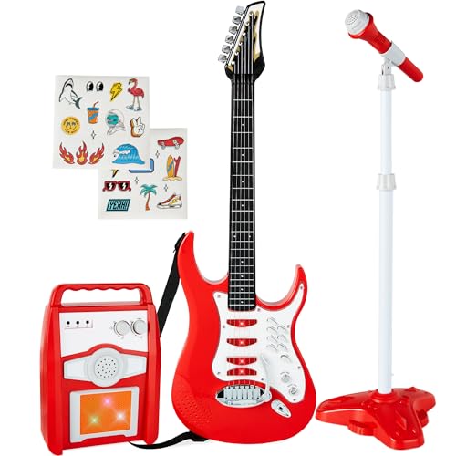 Blue Kids Electric Musical Guitar Play Set with Microphone and Amp A75526