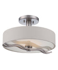 Nickel LED Semi Flush Light R2329