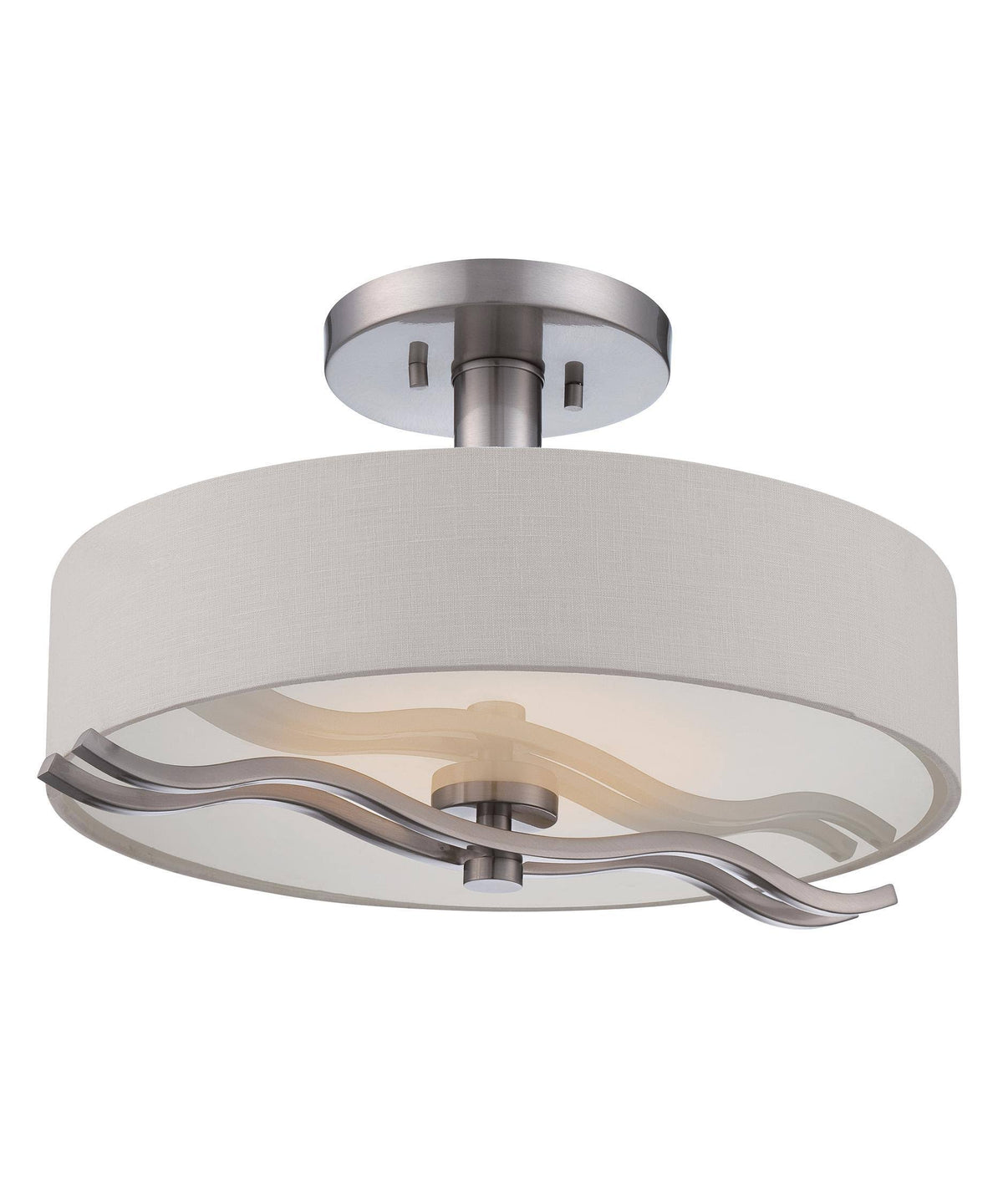 Nickel LED Semi Flush Light R2329