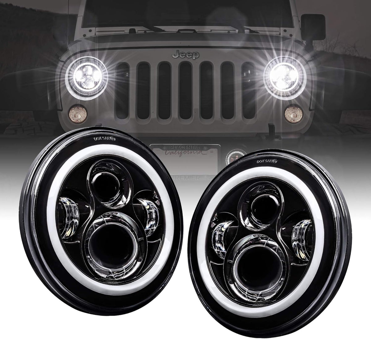 7 Round LED Headlights and Fog Lights R225