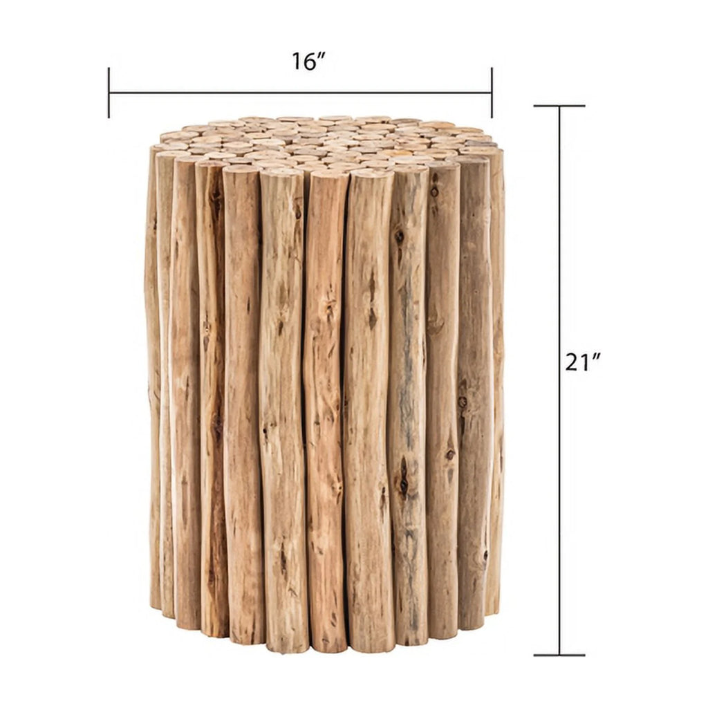 Contemporary Style Jungle Wood End Table O4304