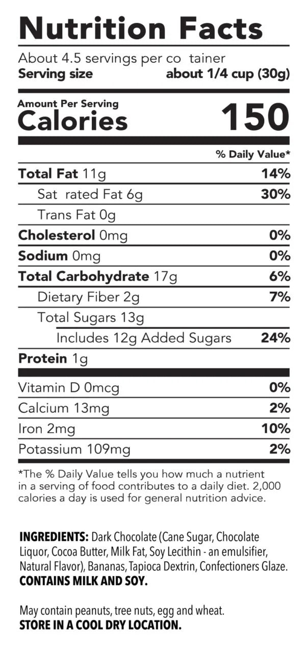 6-4.5 ounce Dark Chocolate Real Banana N8275