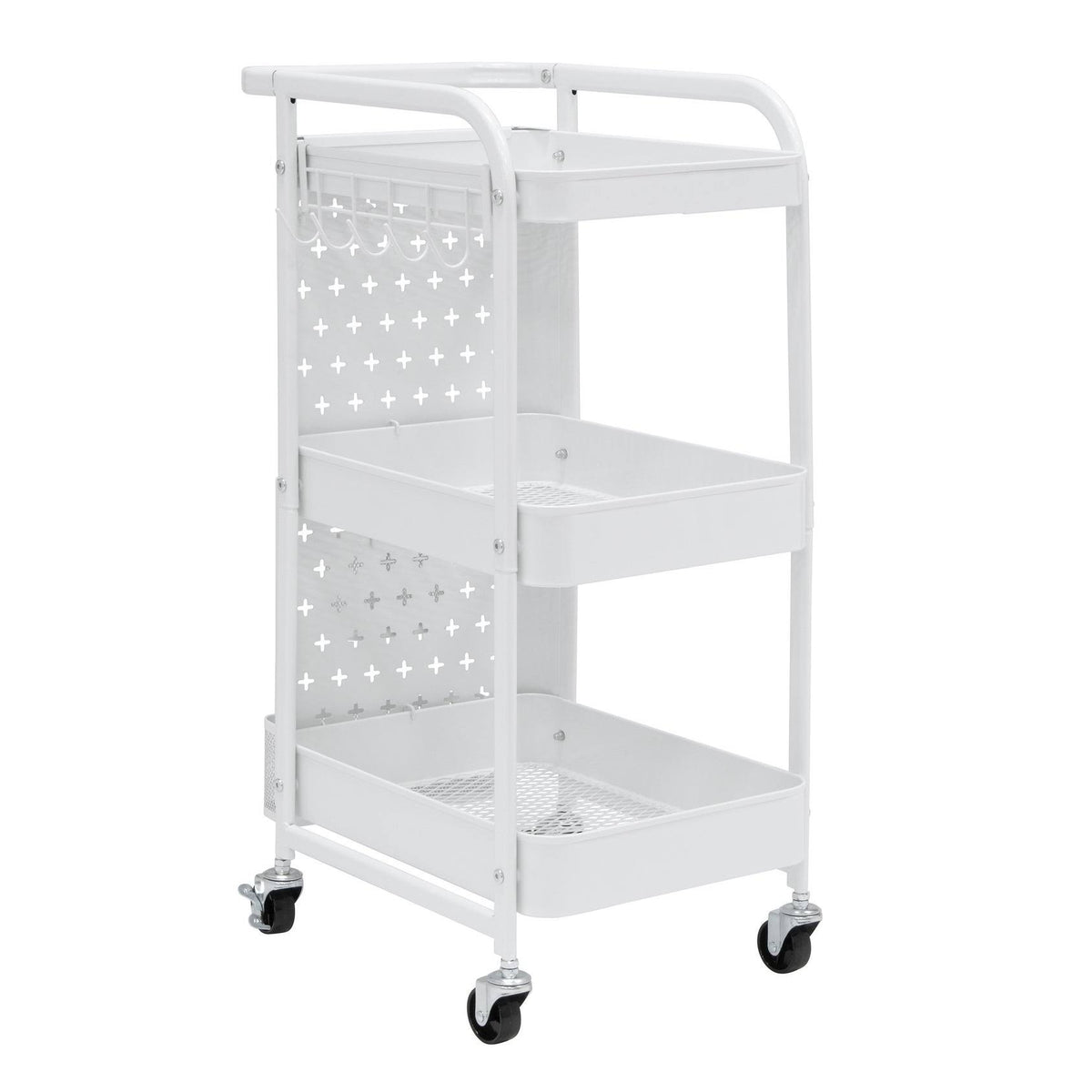 3-Tier Metal Utility Cart - White R3129
