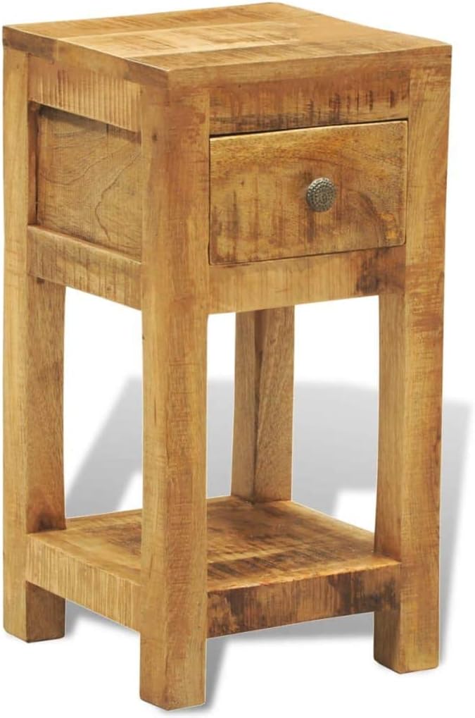 Solid Mango Wood 1 Drawer Side Table F51240