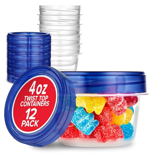 4oz Plastic Containers with Twist Top Lids (6 Pack) J63562