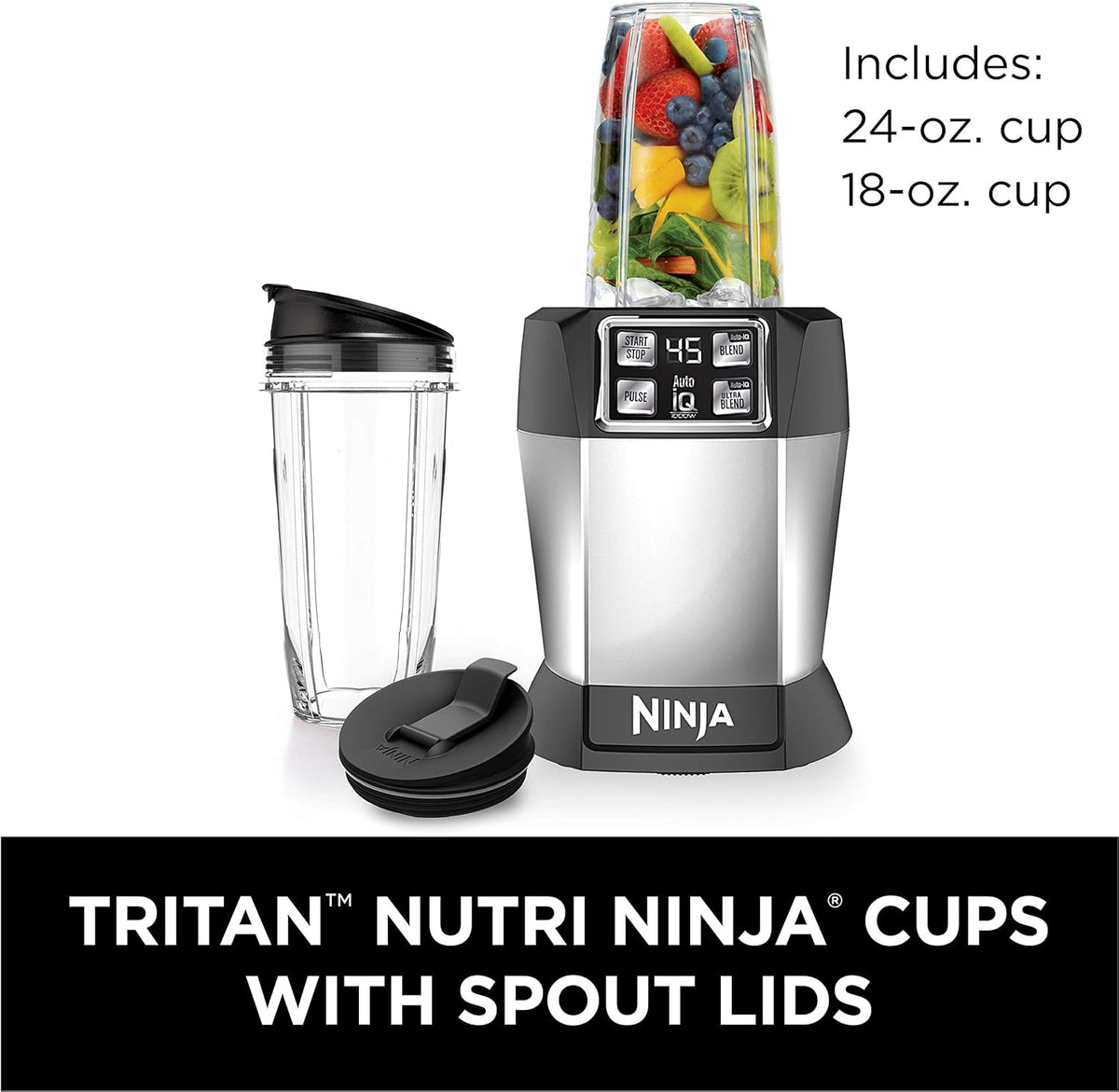 Black 1000-Watt Personal Blender with 18-oz. & 24-oz. To-Go Cups T14811