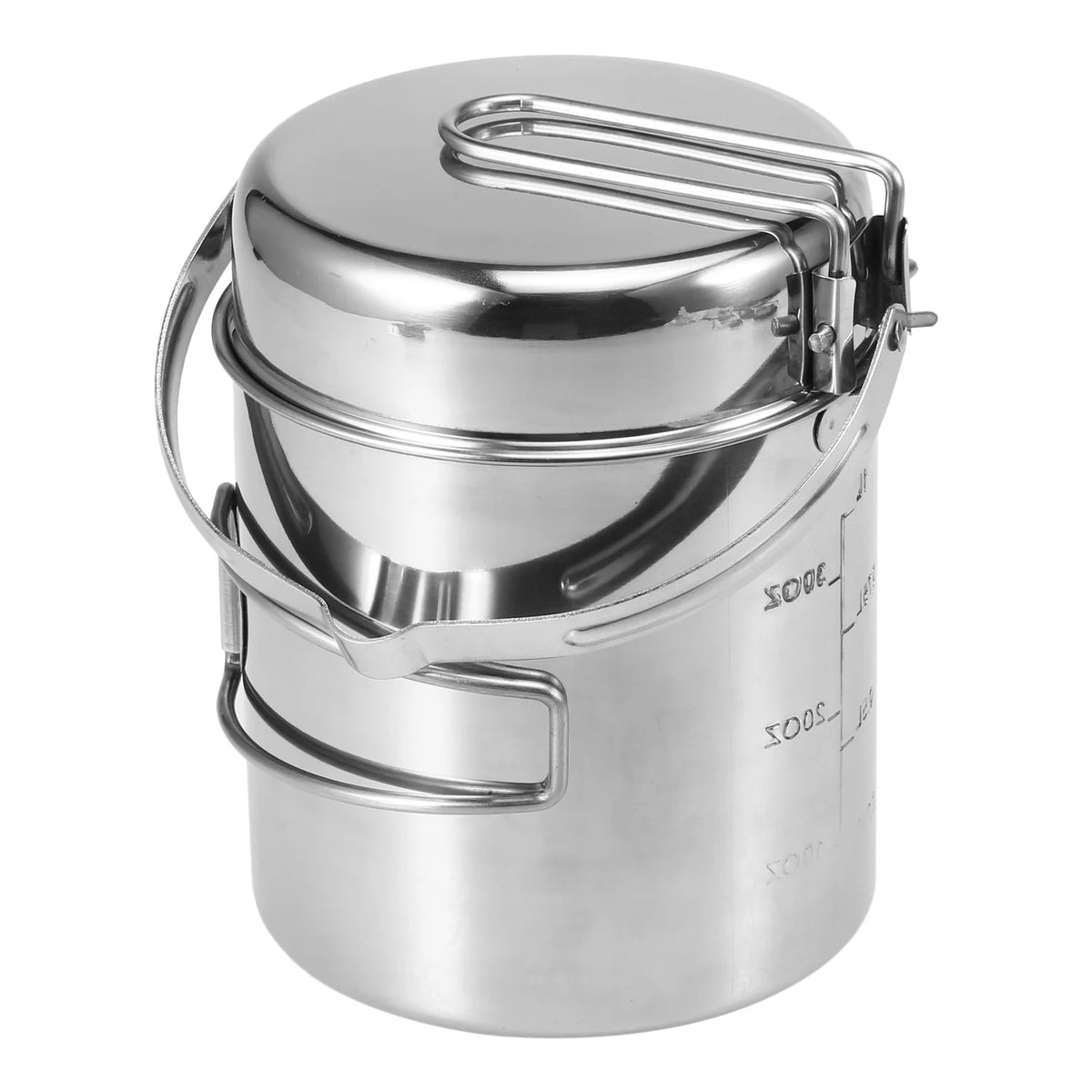 1L Stainless Steel Camping Pot with Foldable Handle C2344