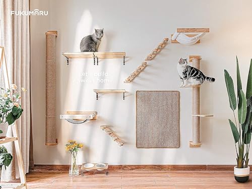 Wall Mounted Jute Cat Activity Tree with Scratching Posts F3527