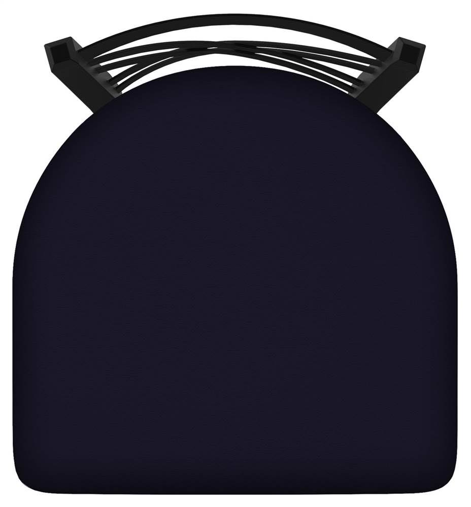Black Wrinkle Swivel Stool with Dark Blue Seat H143147