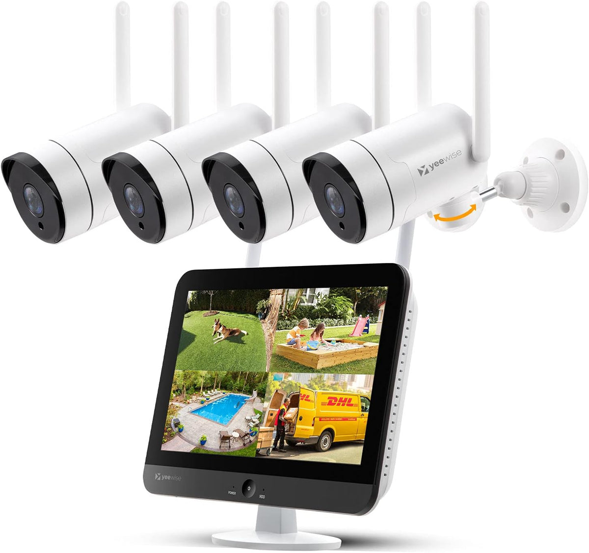 2K Wireless Security Camera System with 12 HD Monitor and 4pcs Cameras Q217697