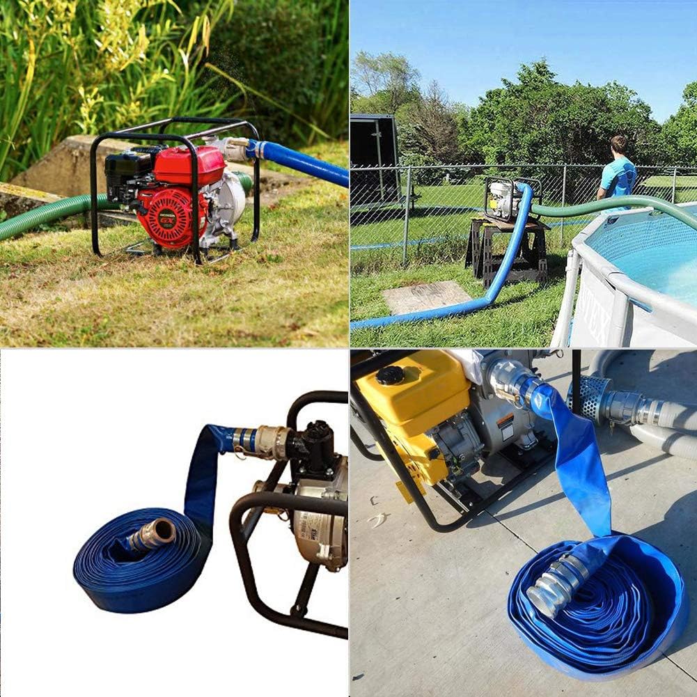 2 x 100' Blue PVC Heavy Duty Discharge Hose with Aluminum Camlock Fittings S1669