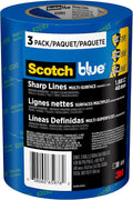 ScotchBlue Sharp Lines Painter's Tape, 1.41 in x 60 yd, 6-Rolls Pack of 2 R3613