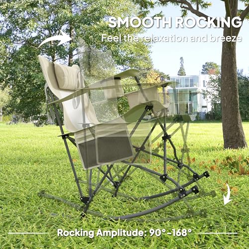 Black Folding Rocking Camping Chairs with Carry Bag, 2 Pack G81495