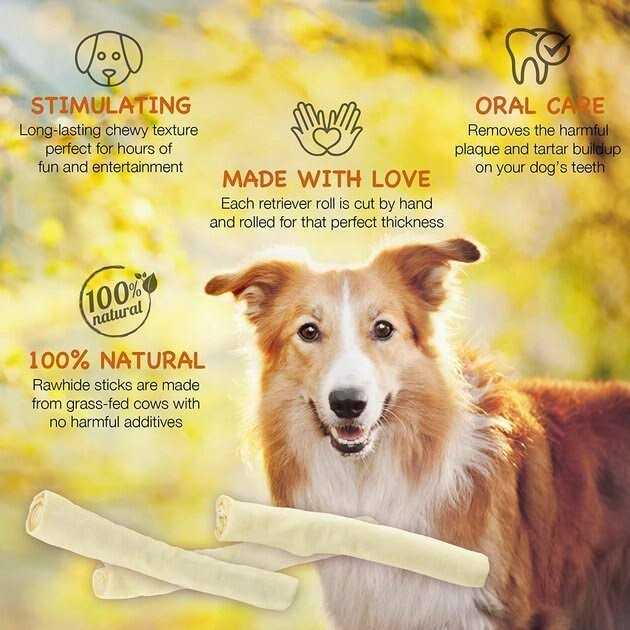 All Natural Rawhide Rolls Dog Chew Treats K2233