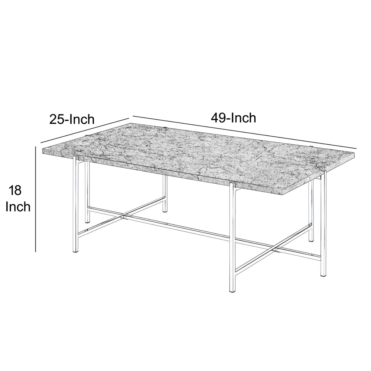Marble Top Coffee Table with Trestle Base P2589