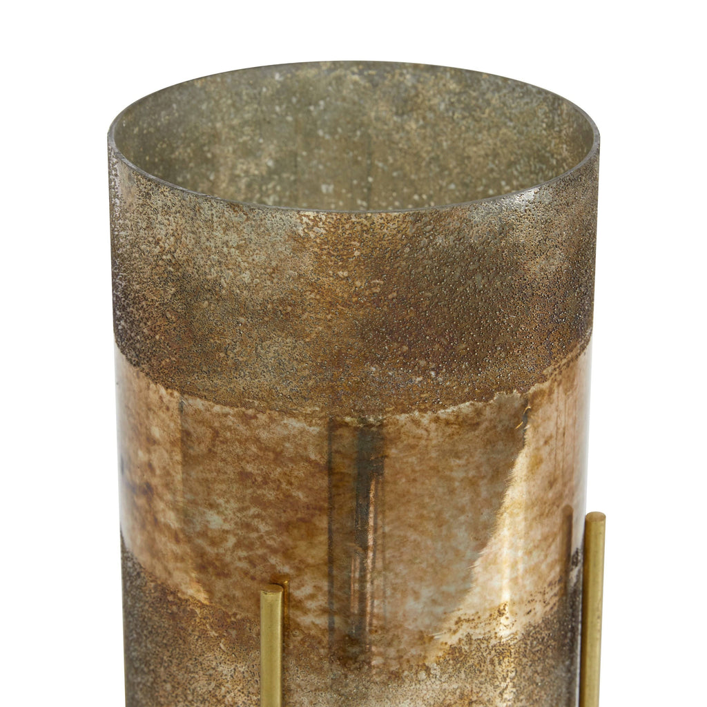 Green Glass Candle Holder (Set of 2) U2745