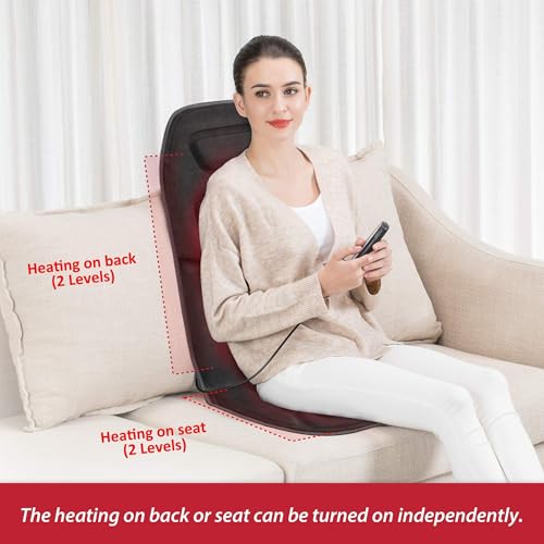 Massage Seat Cushion with Heat 10 Motors Vibration Chair Pad W186