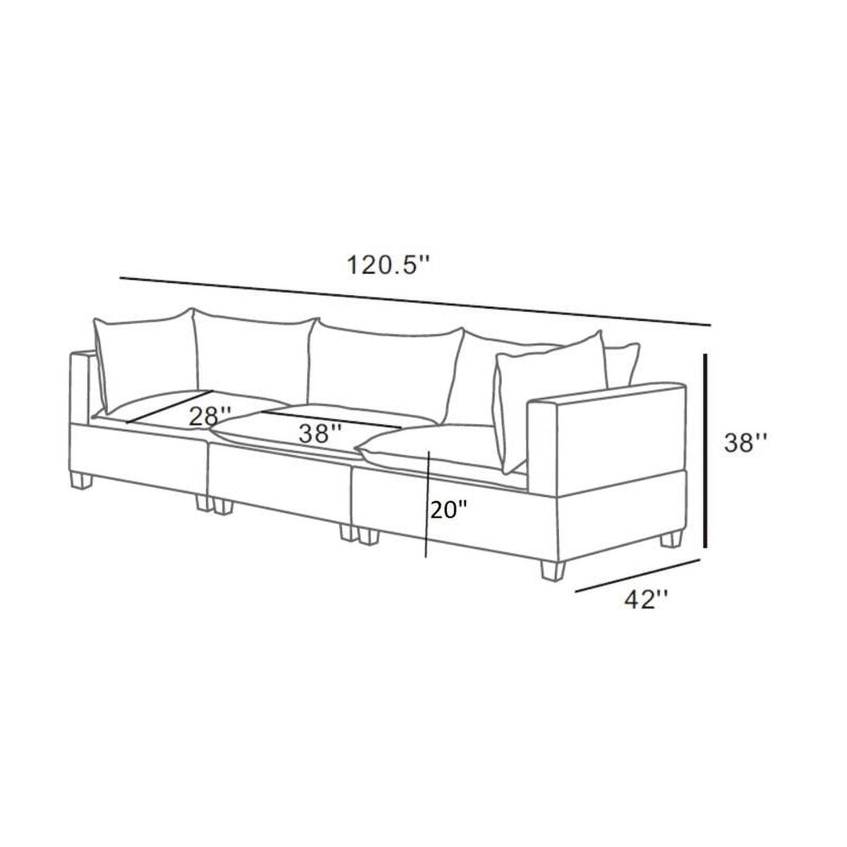 Dark Gray Fabric Down Feather Sofa Couch T89156