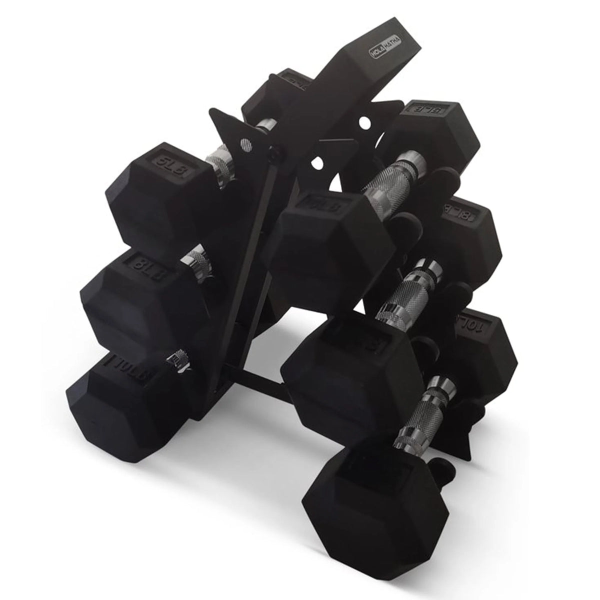 Hexagonal Dumbbell Free Weight Set, 5, 8, & 10 Lbs, Black I5831