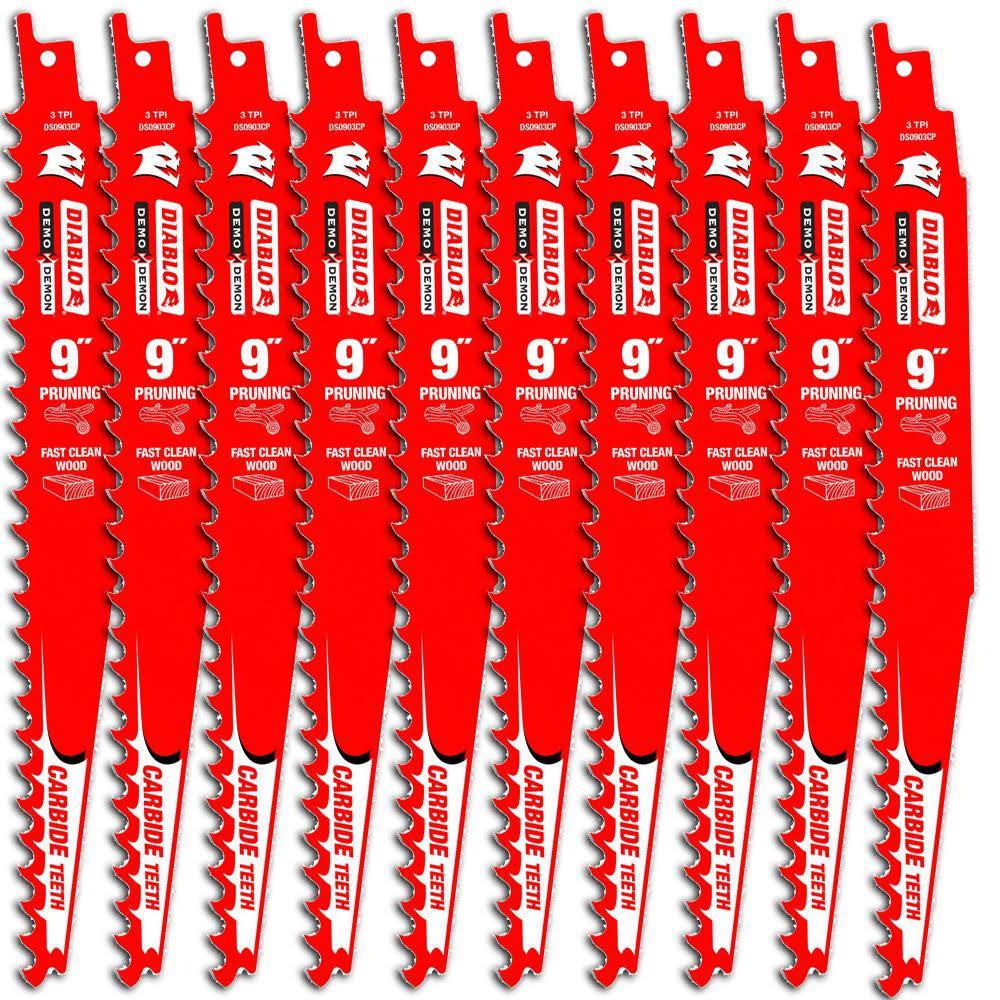 9-Inch Carbide Tipped Pruning and Clean Wood Blade, 10-Pack R185696