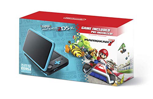 Black + Turquoise Nintendo 2DS XL with Mario Kart 7 Pre-installed V45437
