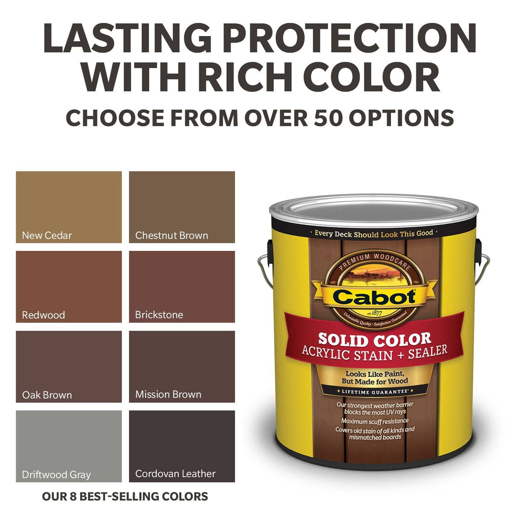 Pre-Tinted Solid Exterior Wood Stain and Sealer (1-Gallon) Z873