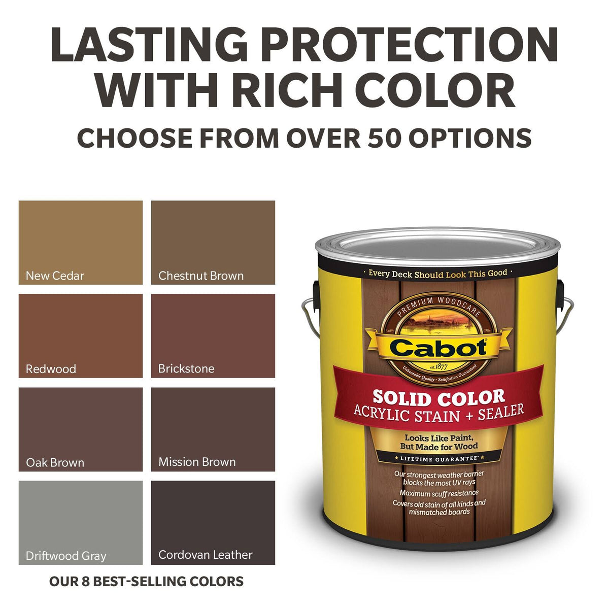 Pre-Tinted Solid Exterior Wood Stain and Sealer (1-Gallon) Z873