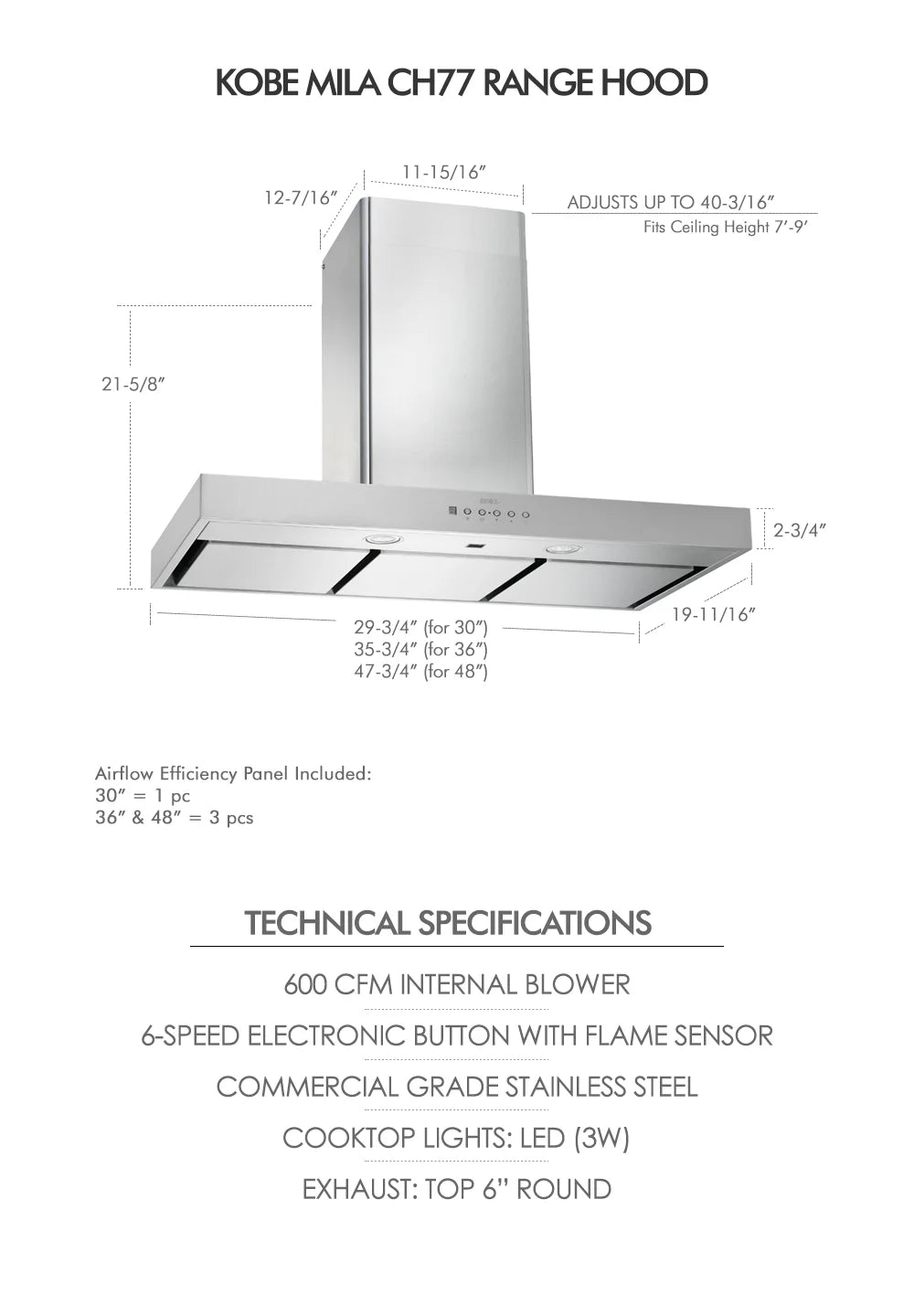 30-Inch Wall Mount Range Hood in Stainless Steel K638450
