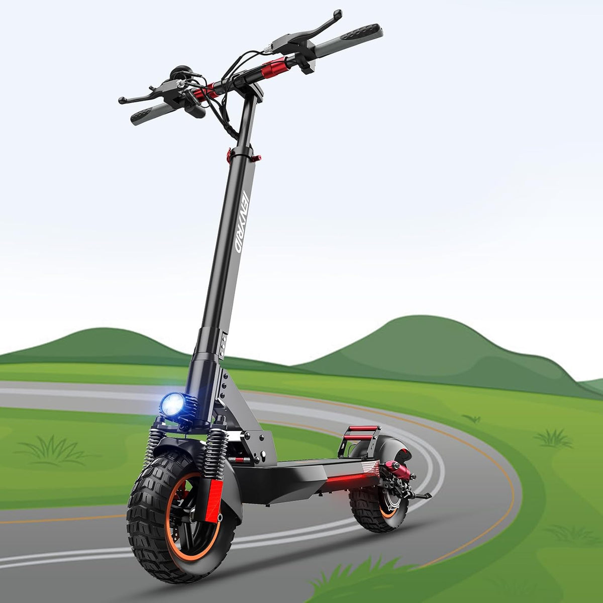 Electric Scooter with Seat, 10 inch Air Tire, 600W Motor, 31 Miles Max Range, 28 Mph Top Speed K3358