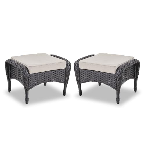 Brown Wicker High Back Patio Club Chair Set of 2 with Removable Cushions R52665
