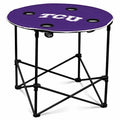 Collapsible Round Table with 4 Cup Holders and Carry Bag F897