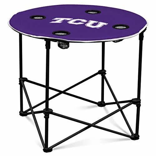 Collapsible Round Table with 4 Cup Holders and Carry Bag F897