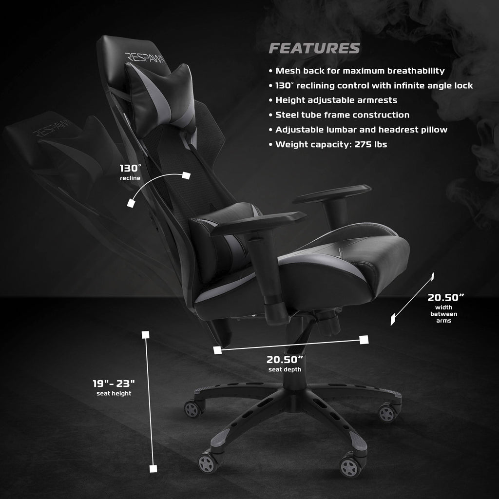Gray Mesh Back Gaming Chair S798095
