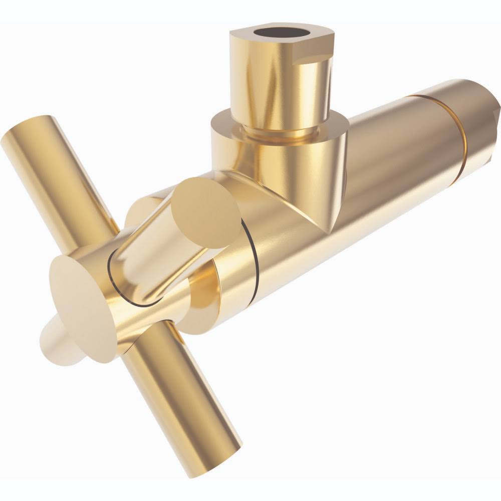 Polished Brass Coated Angle Valve, 1/2x22 Compression D4062