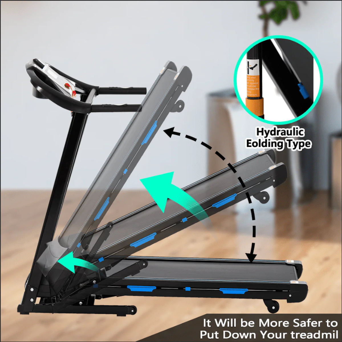 Electric Folding Treadmill 3.25 HP with LCD Display O6991
