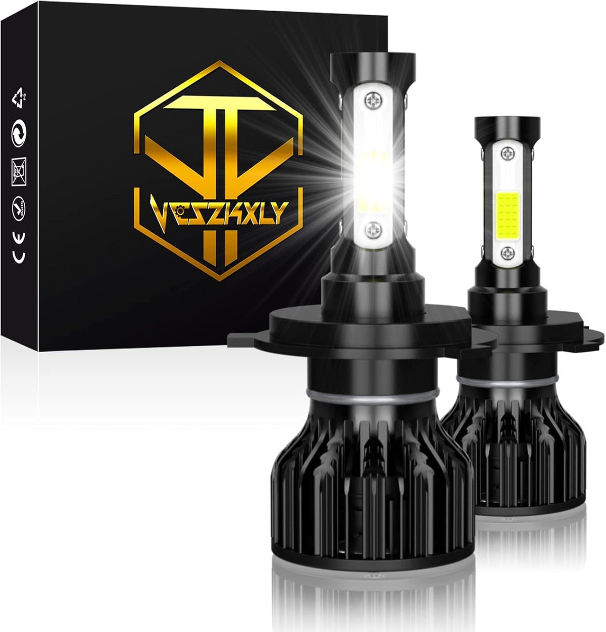 9005 9006 LED Headlight Bulb Kit, 6000K Cool White, 4-Pack N396918