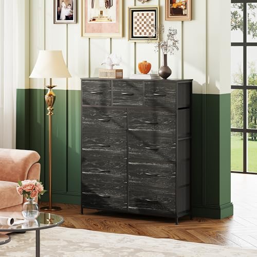 Tall Fabric Dresser with 11 Drawers K68725
