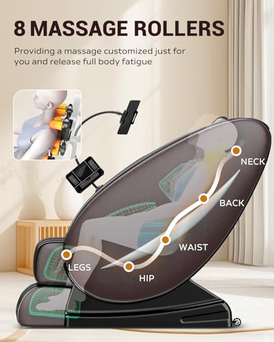 Black Faux Leather Full Body Massage Chair Recliner with Heat Therapy E27158