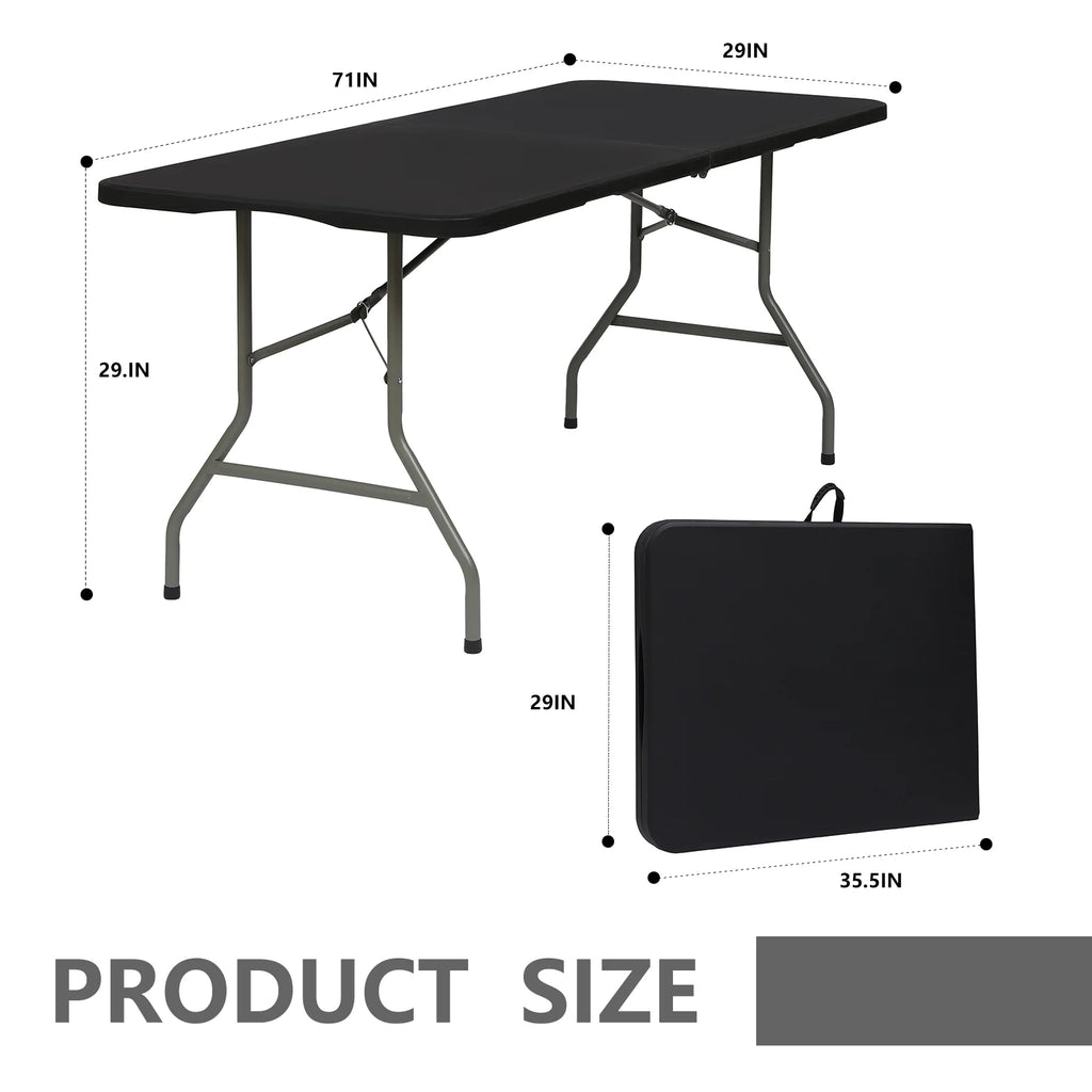 6ft Black Folding Plastic Table N27217