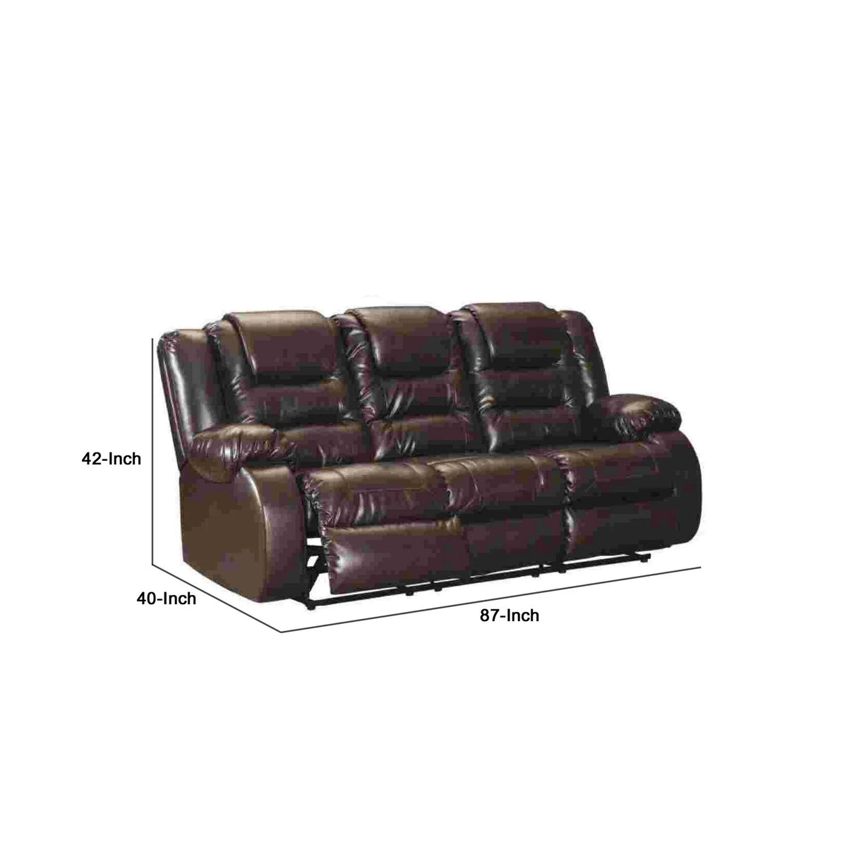 Mocha Brown Reclining Sofa E882687