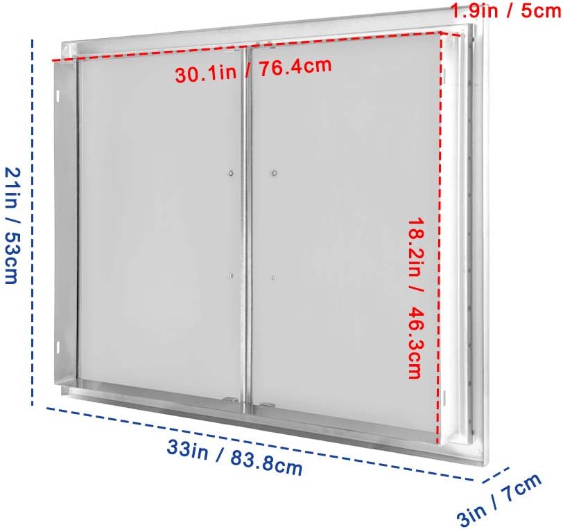 26 W X 24 H Double Access Door Stainless Steel Vertical Door J76587