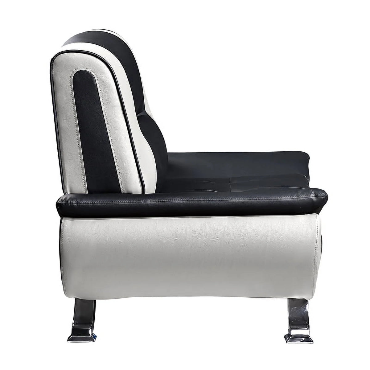 Faux Leather Sofa in Black and White G1291