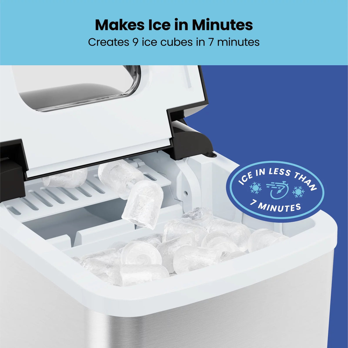 Countertop Bullet Ice Machine 1.3lb Capacity Stainless Steel P437205