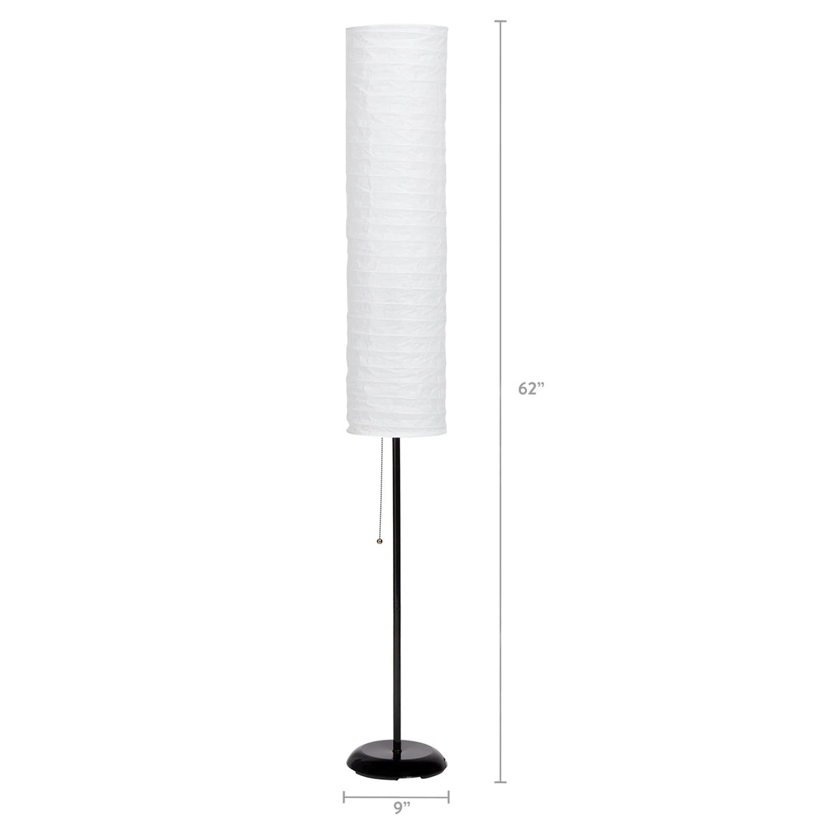 Black Rice Paper Shade Floor Lamp H918150